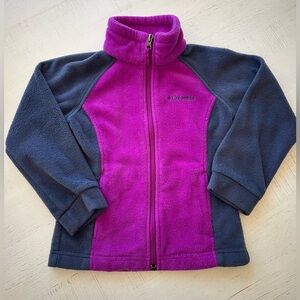 Columbia Magenta and Charcoal Fleece Kids Jacket